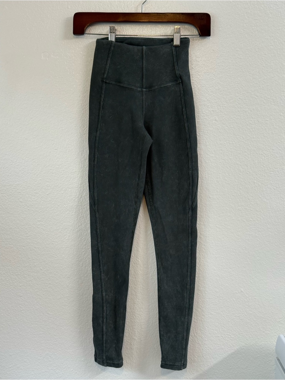 Zella Nordstrom High-Waist Ribbed Leggings Dark Green Size XS Athleisure Casual